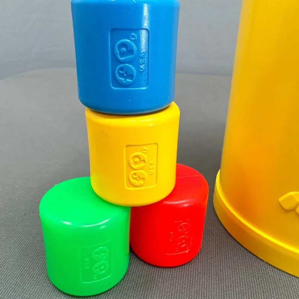 VTG 70s Fisher Price Babys First Blocks Toddler Shape Sorter Toy 13 blocks USA
